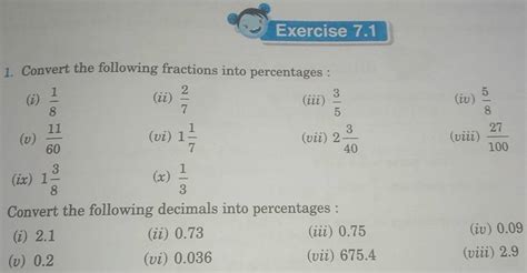 Exercise 7.1 Convert the following fractions to percentages. a - wintechmobiles.com