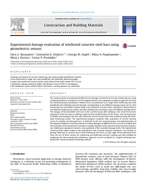 Experimental damage evaluation of reinforced concrete steel bars … - wintechmobiles.com