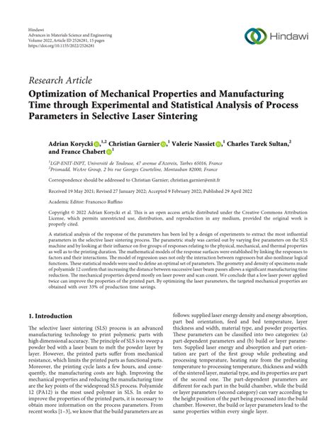 Experimental study on parameters optimization of selective laser ... - muktibox.com