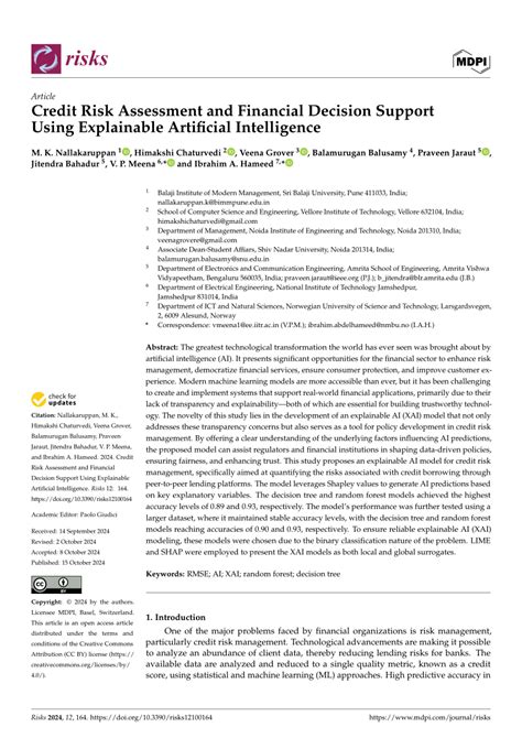 Explainable Artificial Intelligence Credit Risk Assessment using ... - coolestguyplanet.net
