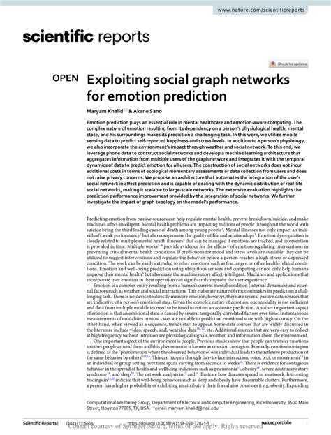 Exploiting social graph networks for emotion prediction - Nature - coolestguyplanet.net
