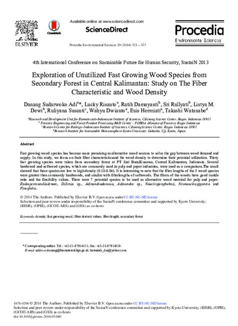Exploration of Unutilized Fast Growing Wood Species from Secondary ... - raincitystudios.com