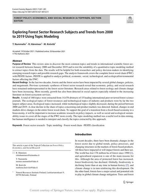 Exploring Forest Sector Research Subjects and Trends from - raincitystudios.com