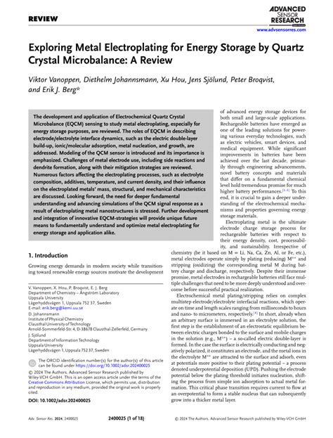 Exploring Metal Electroplating for Energy ... - Wiley … - wintechmobiles.com