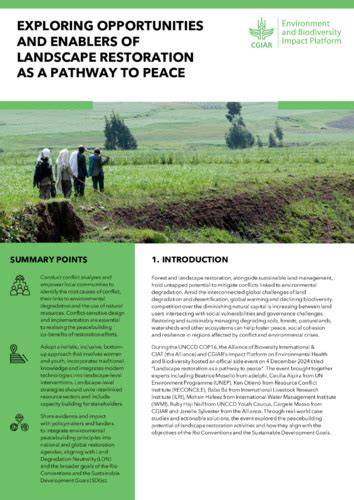 Exploring Opportunities and Enablers of Landscape Restoration as a ... - raincitystudios.com