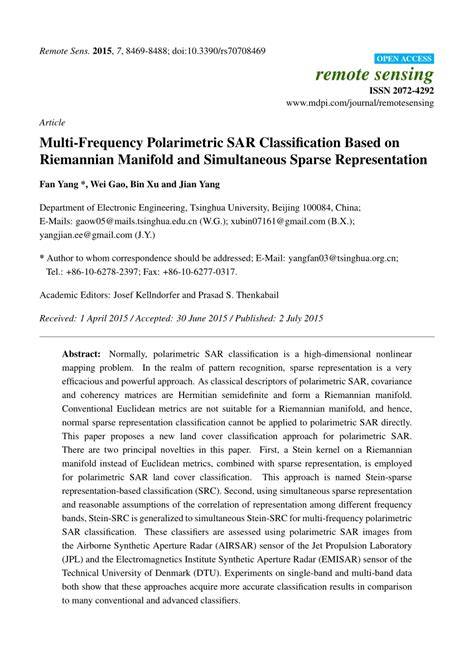 Exploring optimal combinations of multi-frequency polarimetric SAR ... - raincitystudios.com