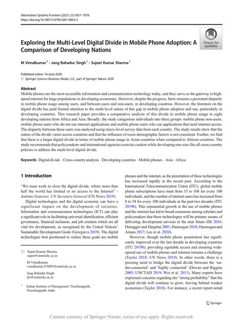 Exploring the Multi-Level Digital Divide in Mobile Phone ... - Springer - wintechmobiles.com