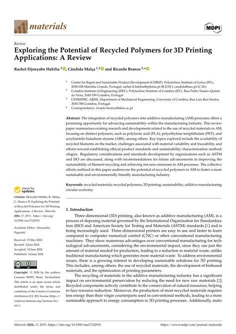 Exploring the Potential of Recycled Polymers for 3D Printing ... - raincitystudios.com