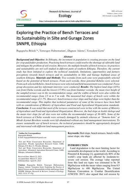 Exploring the Practice of Bench Terraces and its Sustainability in ... - raincitystudios.com