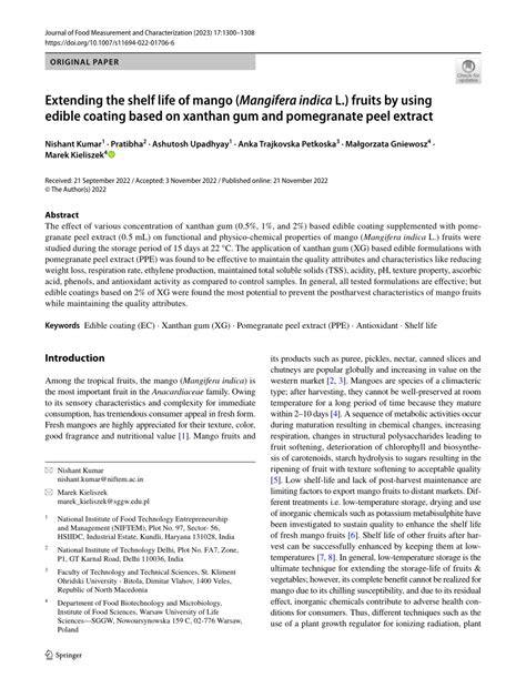 Extending the shelf life of mango (Mangifera indica L ... - Springer - raincitystudios.com