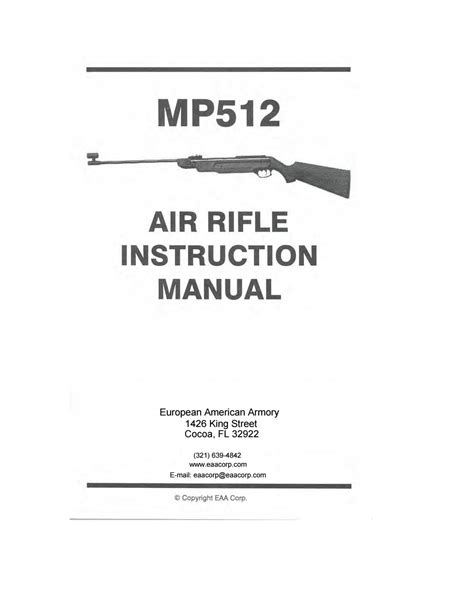 Eaa mp512 mp 512 air rifle owners parts list manual. - Sample documentation of manual restraint physician order.