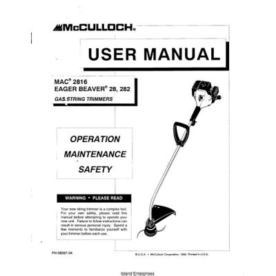 Eager beaver weed eater owners manual. - 2003 acura mdx winch mount manual.
