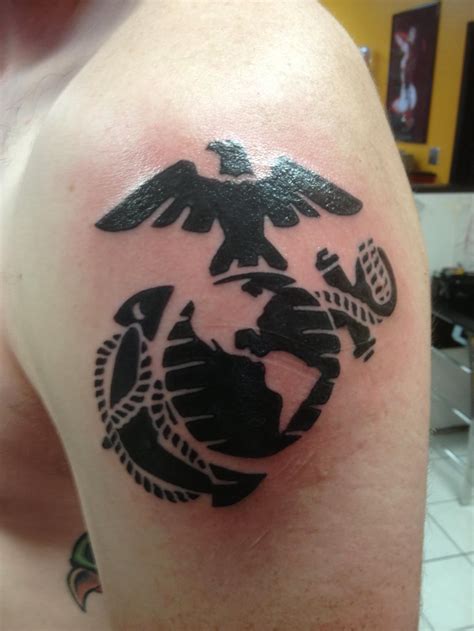 Sep 7, 2023 · Some popular symbolic elements that can be added to an Eagle, Globe and Anchor tattoo include: Anchor: Symbolizes stability and strength. Eagle: Represents freedom, courage, and leadership. Globe: Symbolizes the global reach and responsibilities of the Marine Corps. . 