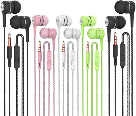 Earbuds Wired with Microphone 5 Pack, in-Ear Headphones with ... - Amazon