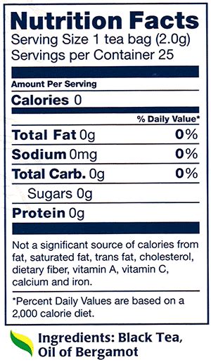 Earl Grey Nutrition Facts - Eat This Much