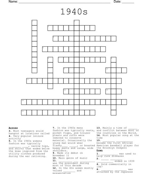 1940 Crossword Clue. The Crossword Solver found 30 answers to "1940", 3 letters crossword clue. The Crossword Solver finds answers to classic crosswords and cryptic crossword puzzles. Enter the length or pattern for better results. Click the answer to find similar crossword clues . Enter a Crossword Clue.. 