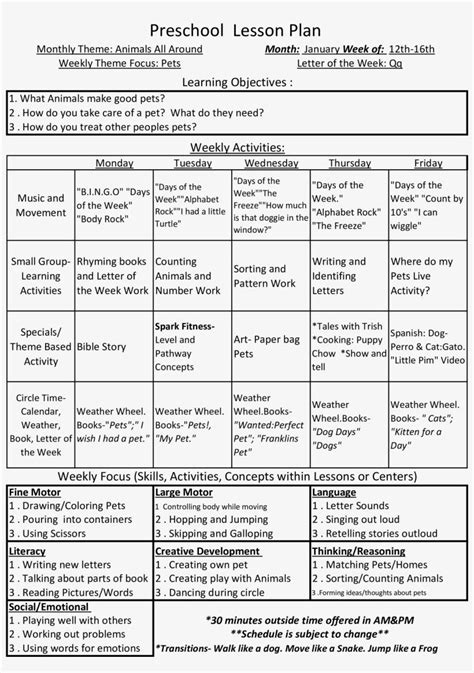 Early Childhood Lesson Plans Lesson Plans Learning