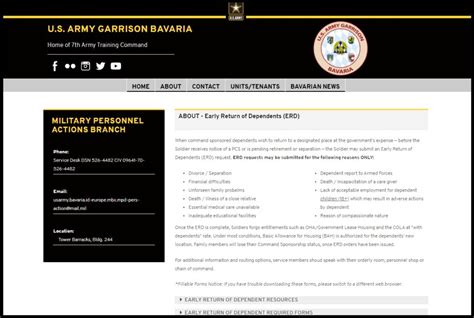 Early Return of Dependants - 7th Army Training Command