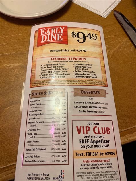 Early bird menu at texas roadhouse. 21 thg 10, 2015 ... ... early bird specials: Captain George's: The best seafood buffet in ... Texas Roadhouse: For those who prefer a good old-fashioned American ... 