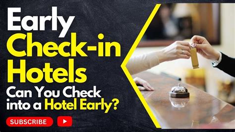 Early checkin hotel. Jun 6, 2020 · An early check in is a service which offers guests the possibility to check in to the hotel and their room before the standard check in time, which is normally between 1 p.m. and 3 p.m. in the afternoon. Guests might arrive in the city on an early flight and be tired from travelling, or they might want to leave their luggage at the hotel before ... 