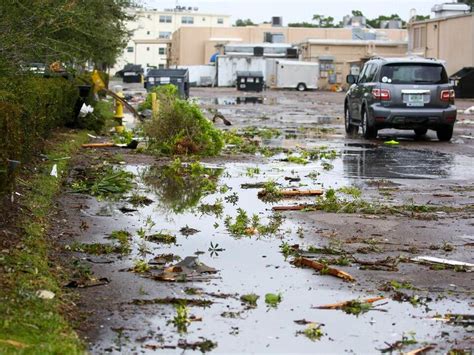 Early morning storms leave path of damage from Tampa Bay into north Florida. No injuries reported
