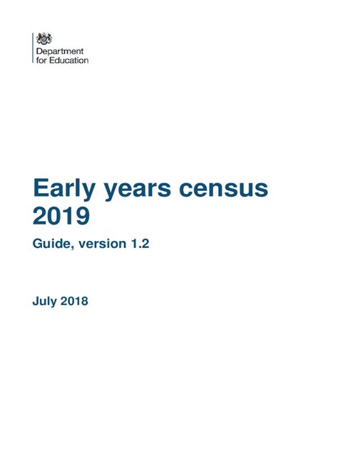 Early years census - Data items - Guidance - GOV.UK