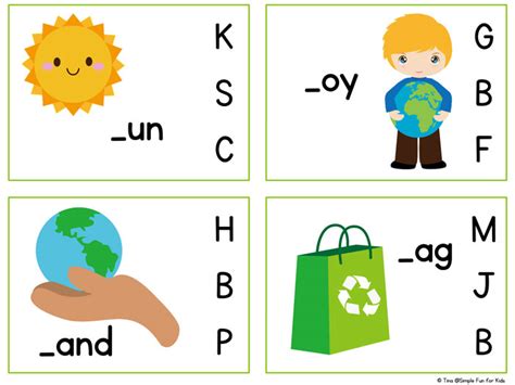 Earth Day Beginning Sound Clip Cards - Simple Fun for Kids