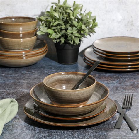 Earth Tone Stoneware Dinner Sets Wayfair