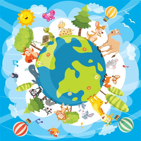 Earth With Animals Drawing