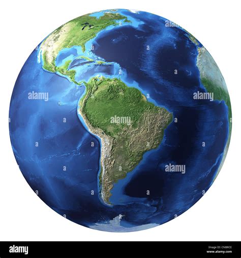 Earth globe, realistic 3 D rendering. South America view. On.. Earth