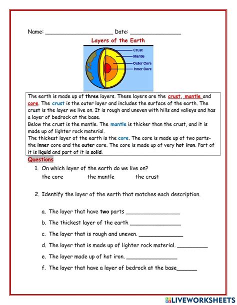 Earth layer questions answer key.  After it cooled down considerably, the o...