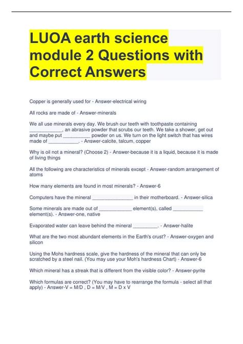 Earth science module grade 7 pdf.  Answer all the Questions.  In this cou...