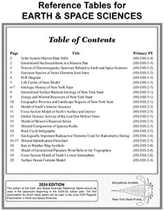 Earth science reference table page 10.  The first examination for which these tables ...