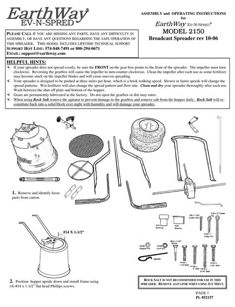 Earthway ev-n-spred parts. Spreader EarthWay Ev-N-Spred M24SSD Series Assembly And Operating Instructions Manual. Broadcast spreader (6 pages) ... (574) 848-7491 or 800-294-0671 www.earthway.com HOW TO ORDER SPARE PARTS All spare parts listed herein may be ordered direct from the manufacturer, EARTHWAY PRODUCTS, INC. ... 