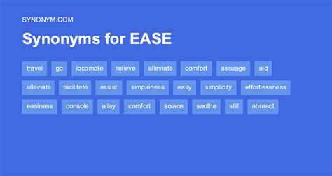 WITH EASE - Synonyms, related words and examples | Cambridge English Thesaurus . 