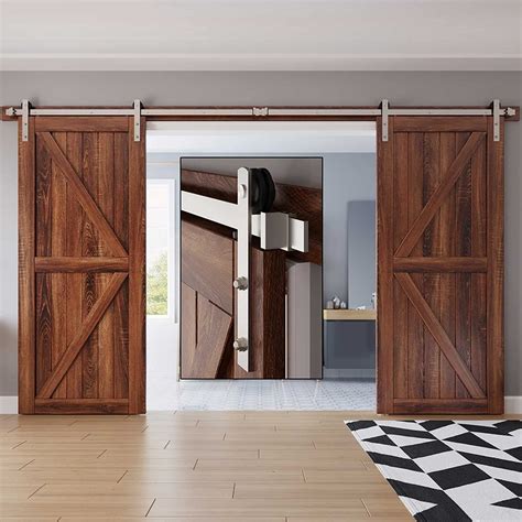 Amazon.com: EaseLife 36in x 84in (Double 18in×84in Door) Barn Door with 6.6FT Sliding Door Hardware & Handle Included,DIY Assemblely,Easy Install,Water-Proof,Apply to Interior Exterior Rooms,H-Frame,White : Tools & Home Improvement. 