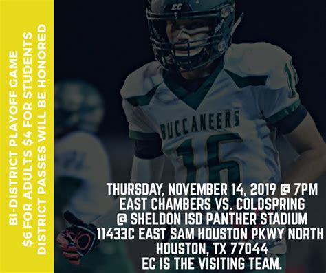 East Chambers ISD on Twitter out to support! Kickoff at 7pm!…