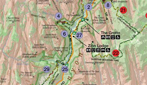 East Temple Saddle Route Map: Zion National Park