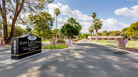 Get information about East Lawn Palms Mortuary & Cemetery in Tucson, Arizona. See reviews, pricing, contact info, answers to FAQs and more. Or send flowers directly to a service happening at East Lawn Palms Mortuary & Cemetery.. 