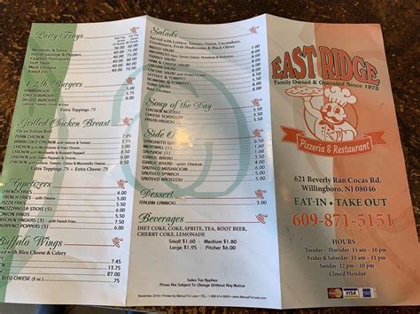 East ridge pizzeria willingboro menu. Get delivery or takeout from East Ridge Pizzeria Restaurant at 621 Beverly Rancocas Road in Willingboro. Order online and track your order live. No delivery fee on your first order! 