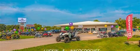 East texas powersports. East Texas Powersports is a powersport dealer of new and used ATVs, dirt bikes, PWC, scooters, side x side, snowmobile, street bikes, as well as parts, services and financing in Lufkin, Texas and near Hudson, Huntington, Burke and Diboll. East Texas Powersports Lufkin. Map Contact Us 5500 S First St. Lufkin TX 75901. 936-639-1990. Go. 