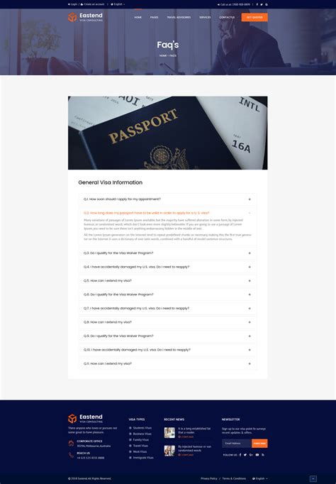 Eastend Visa Immigration Consulting PSD Template by DesignFalls ThemeForest
