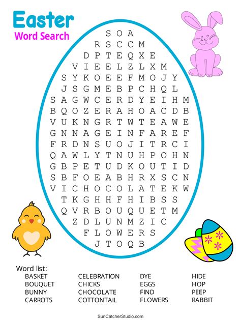 Easter - Hard Word Search (Easter Bunny) - bigactivities.com