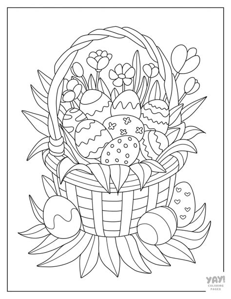 Easter Basket Coloring Shee