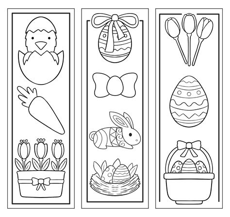 Easter Bookmarks Printable Coloring PDF Kid