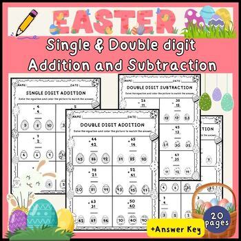 Easter Egg Math Sheet Teaching Resources TPT