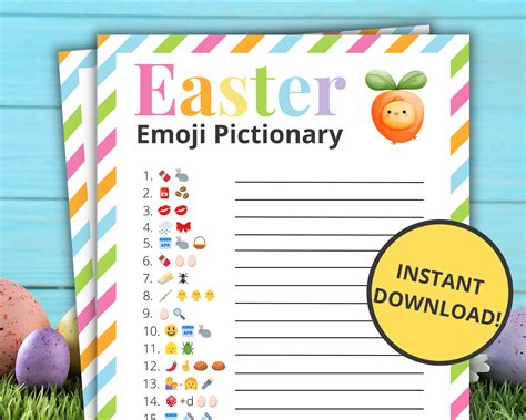 Easter Game Emoji Pictionary Easter Party Game Emoji Game Etsy