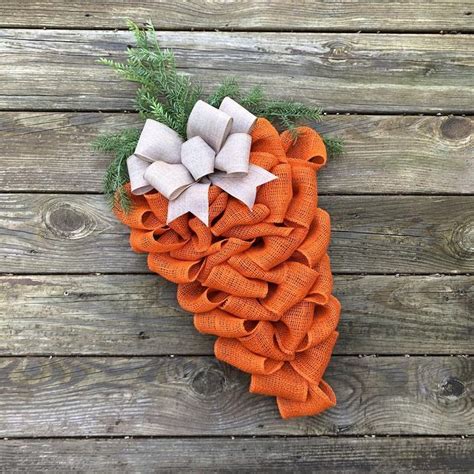 Easter Wreath Carrot Wreath Burlap Easter Carrot Door