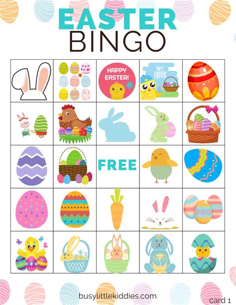 Instructions for the Free Printable Easter Bingo Cards. Click here and download the file for the Easter Bingo cards and print them. We suggest you print them on card stock this way the game pieces will last longer, but you can print it on regular paper as well. Once printed cut out the 8 game boards. The last page is the calling cards.. 