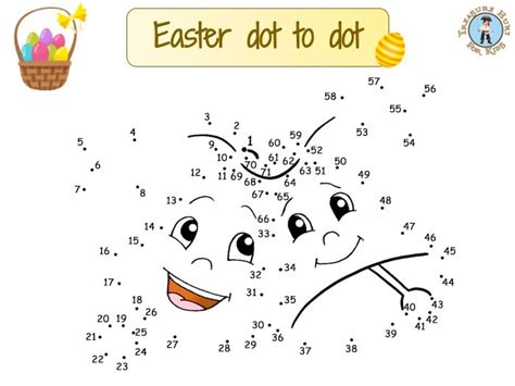 Easter dot to dot - Treasure hunt 4 Kids - Printable game